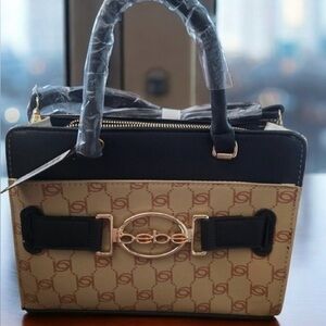 Bebe Black and Tan Satchel